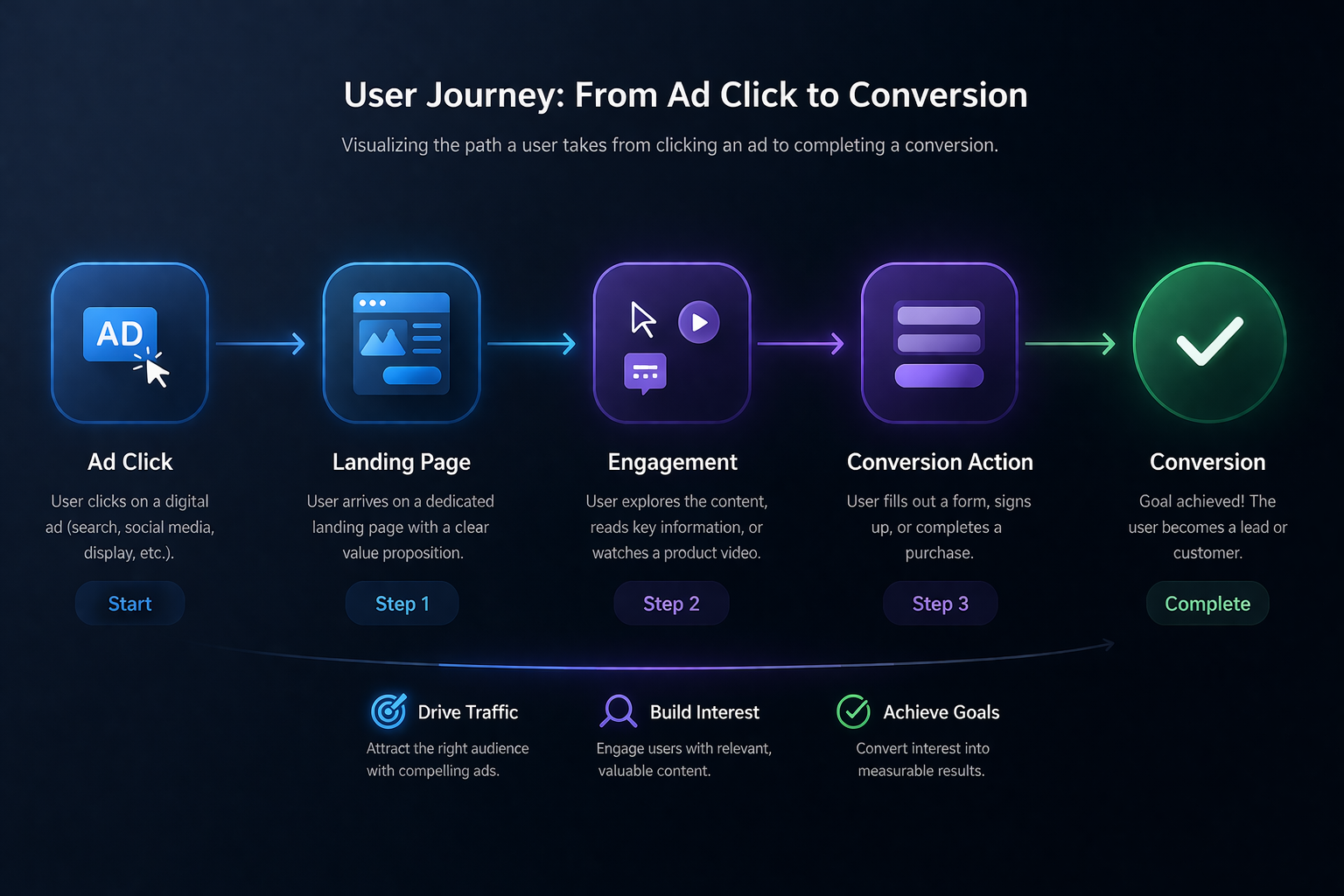 Performance marketing process from click to conversion