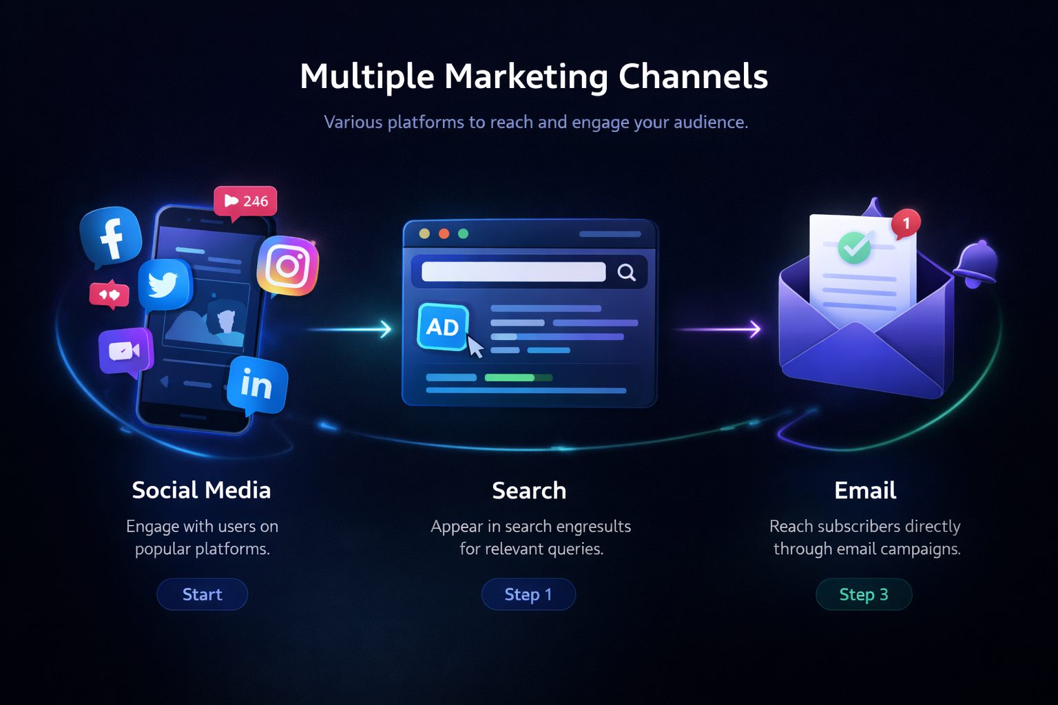 Performance marketing channels visualization