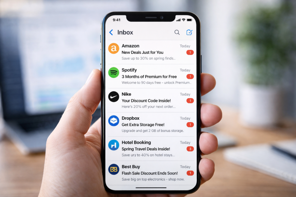 email marketing inbox example